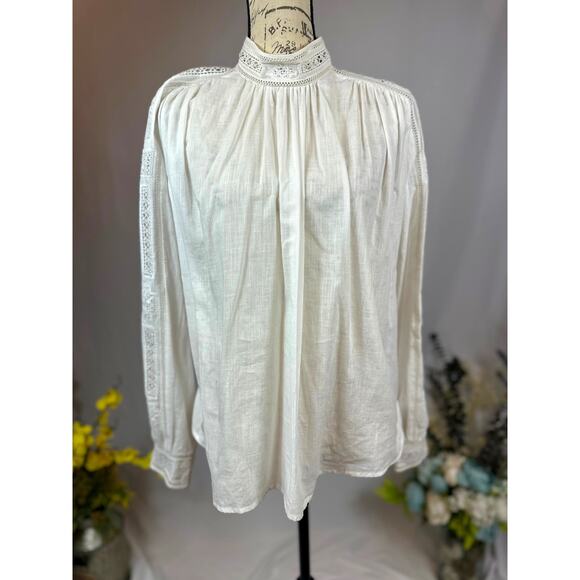 Zadig & Voltaire Teddy Eyelet Trim Blouse Judo M - Picture 5 of 16